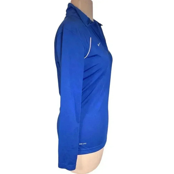 Nike Dri-Fit Women's Size S Blue Active 1/2 Zip Pullover Top With 13 Patch Used - Picture 4 of 11